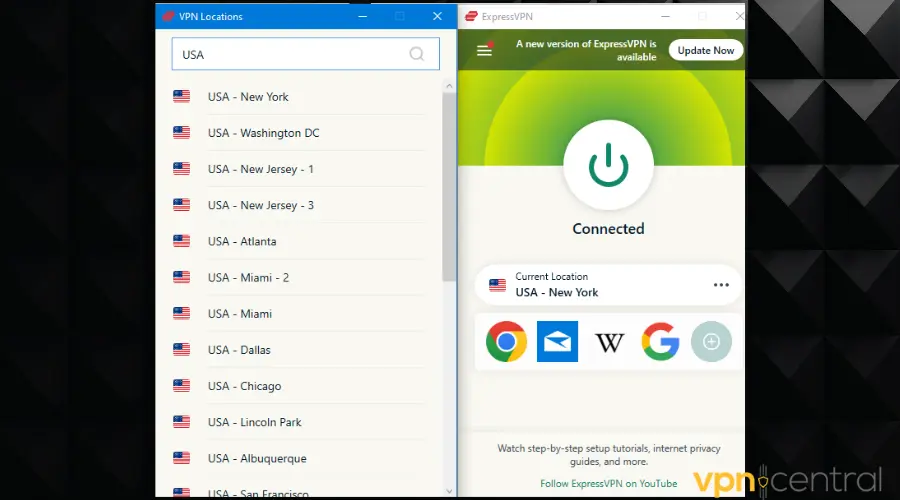 expressvpn connect to server