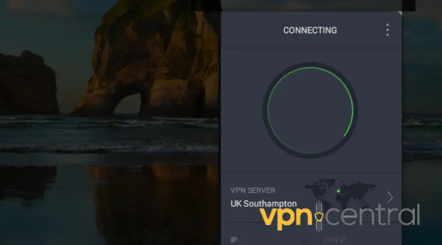 pia connecting to uk server
