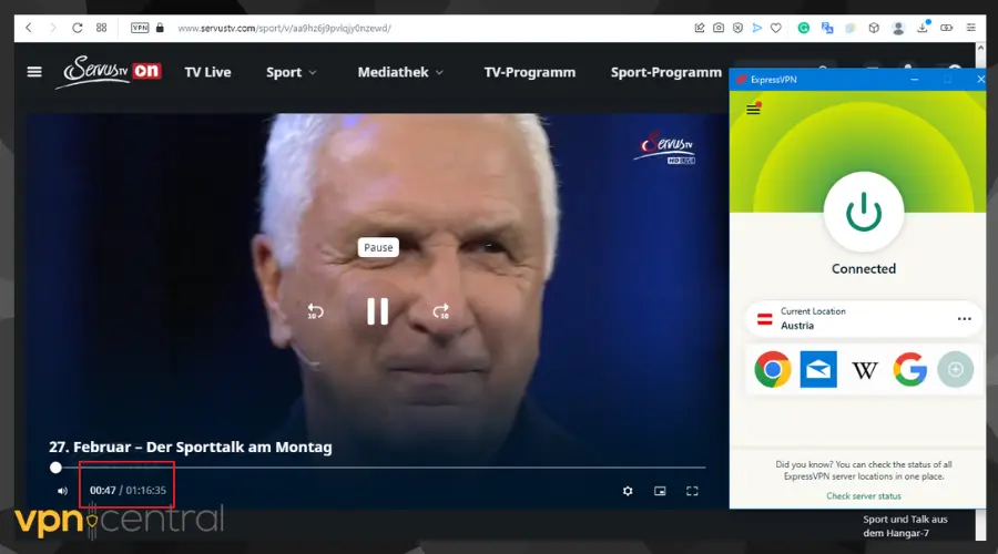 expressvpn servus tv