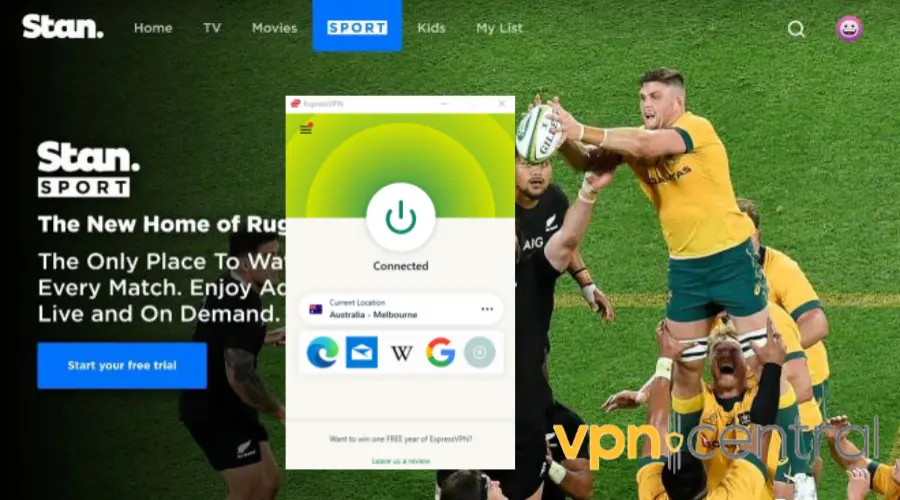 streaming stan tv from ireland using expressvpn