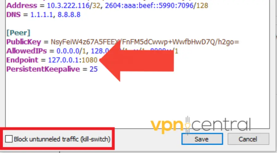 wireguard ip address input