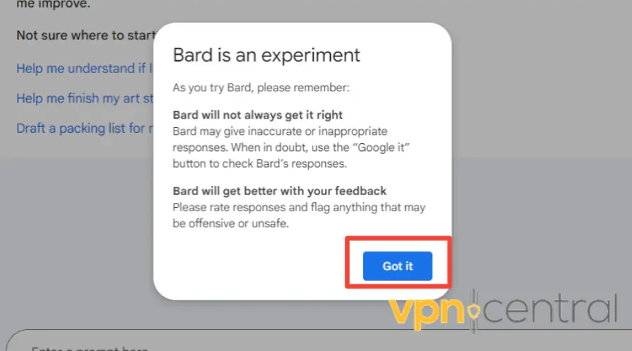 bard is an experiment