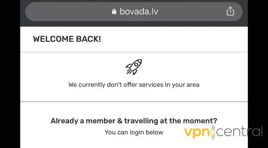 bovada error message