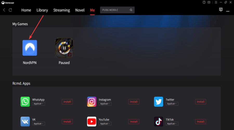 gameloop nordvpn app