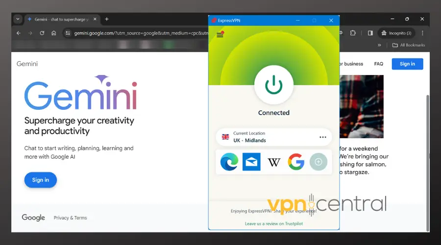 google gemini unlocked with expressvpn