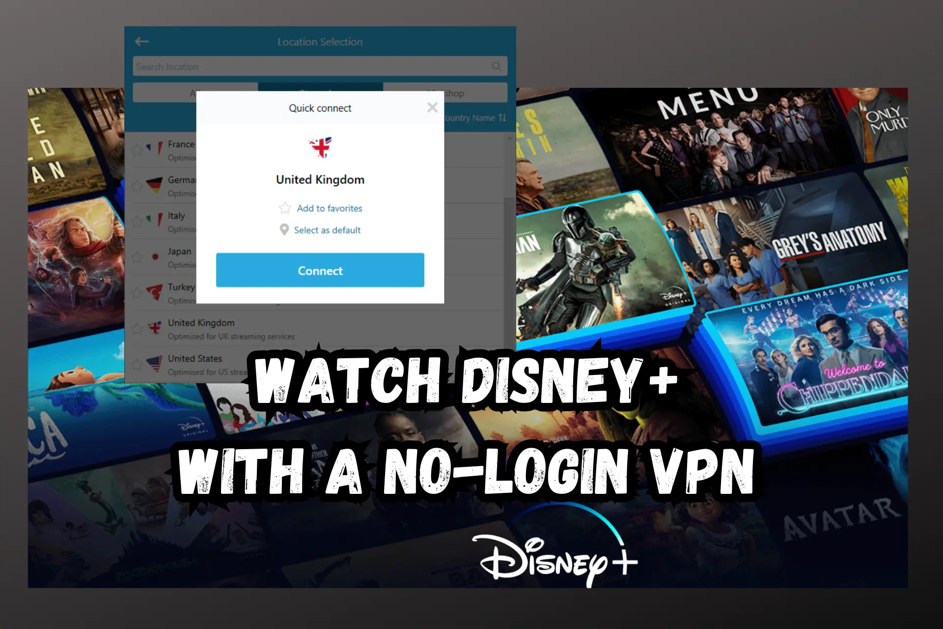 no login vpn for disney plus
