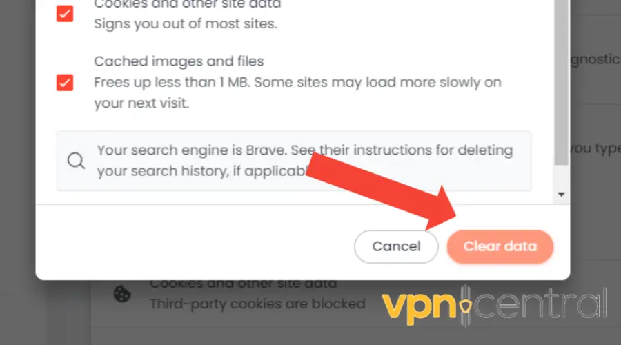 Brave browser cookies cleared