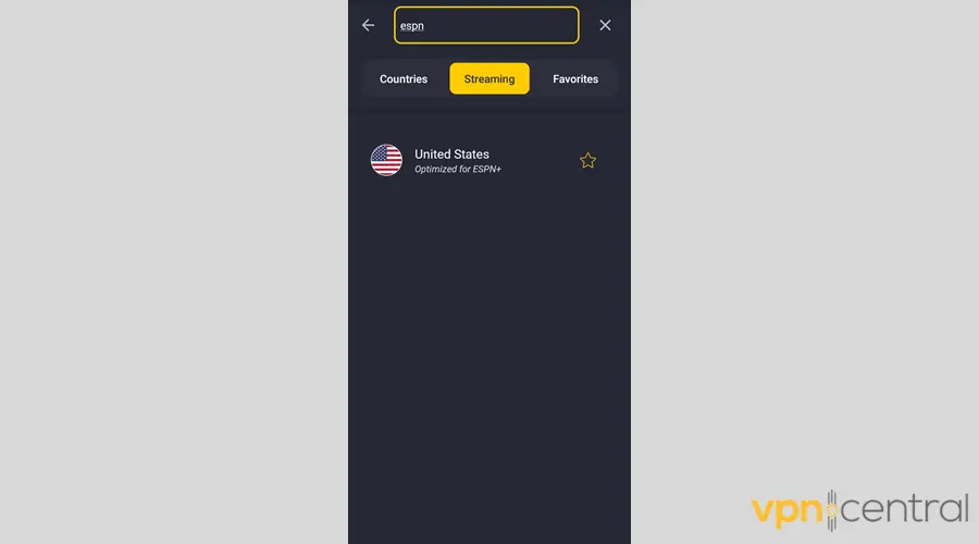 CyberGhost app interface