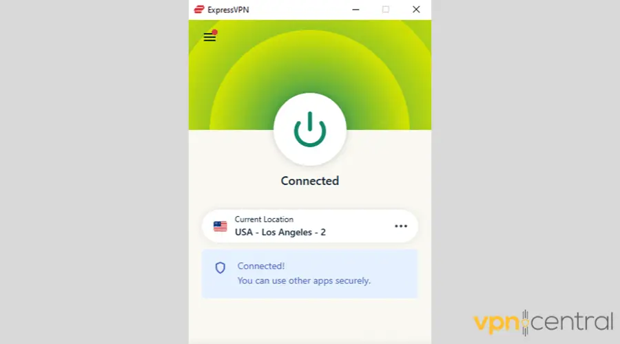 ExpressVPN app interface