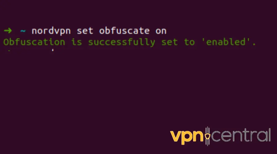 nordvpn set obfuscate on linux