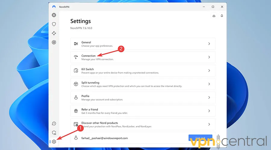 nordvpn network settings