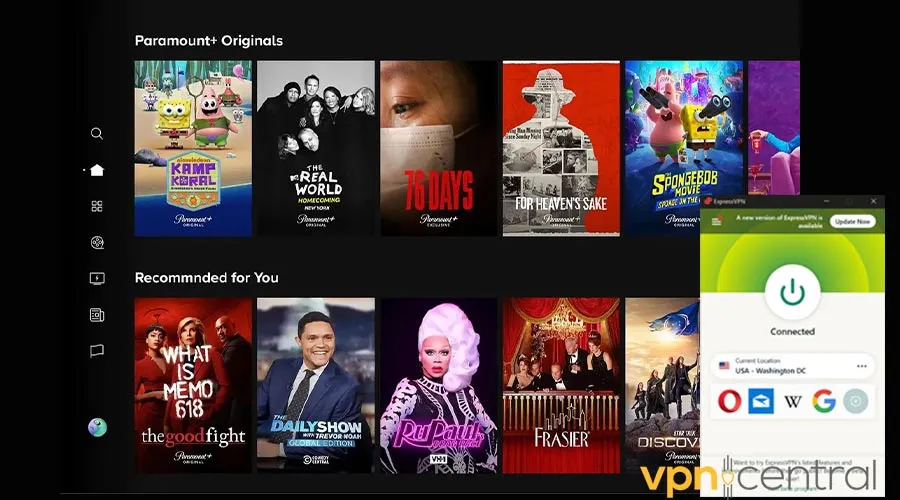 paramount plus working with expressvpn
