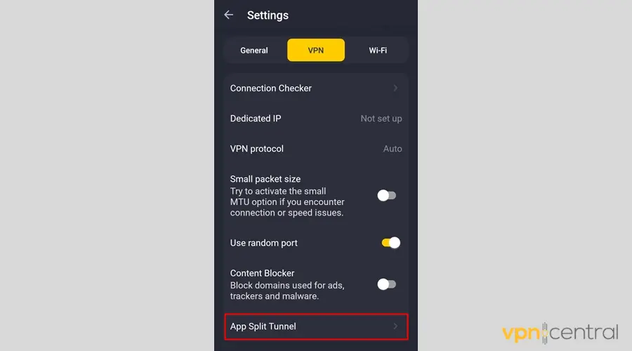 CyberGhost app interface