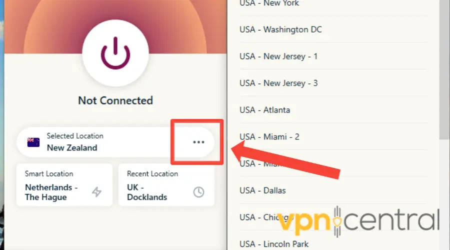 expressvpn expand server list