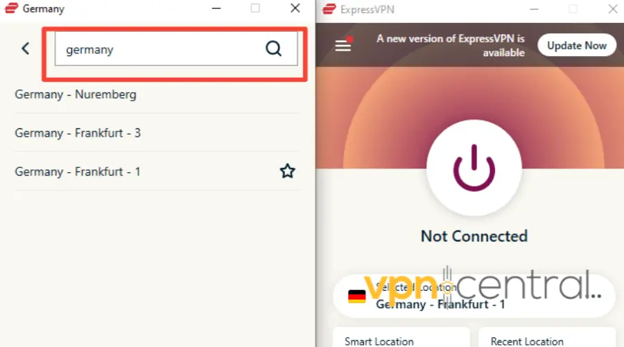 ExpressVPN deutsche Server