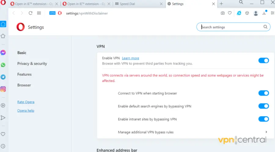 opera vpn