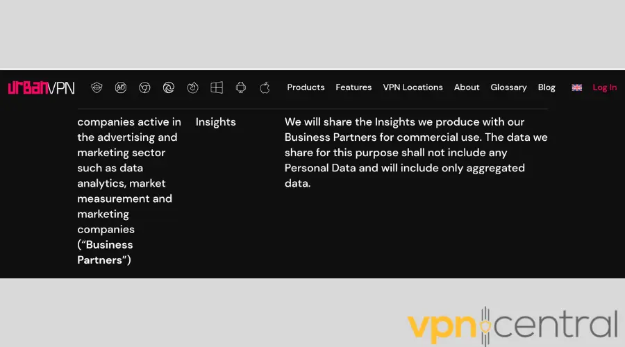 Urban VPN privacy policy