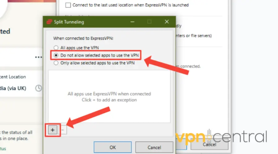 ExpressVPN-split-tunneling-add-app