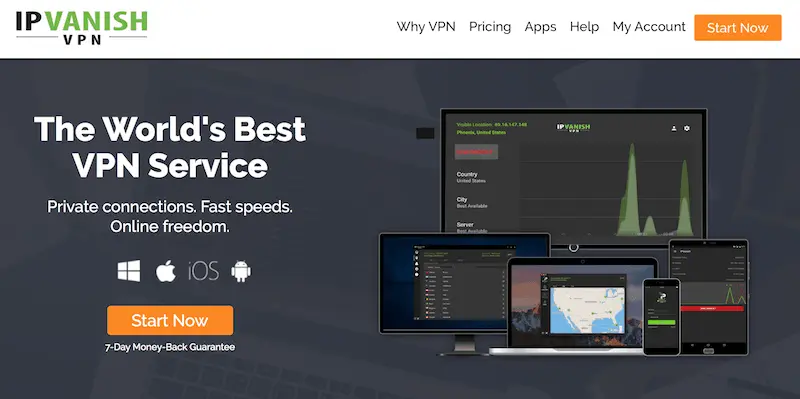 IPVanish review hide IP address ipvanish home page