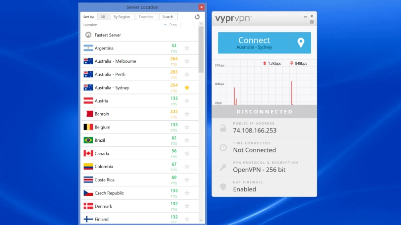 vyprvpn list of servers connected