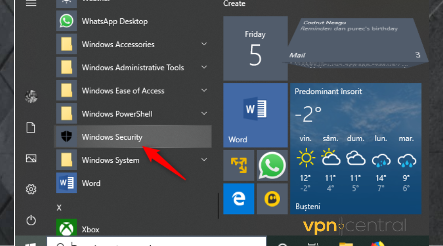windows security tab