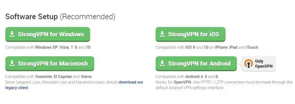 installing strong vpn