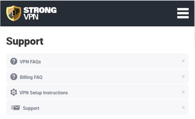 strong vpn customer support