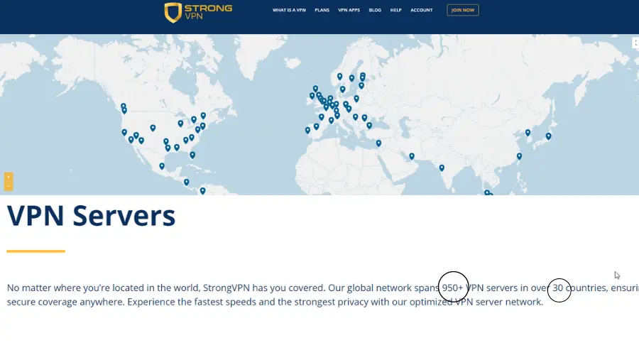 strong vpn server list