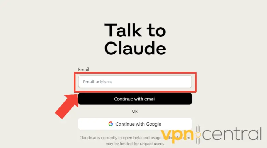 registrarse en claude.ai con dirección de correo electrónico