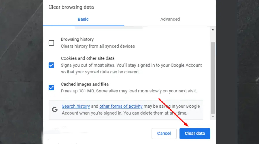 clear cache in chrome