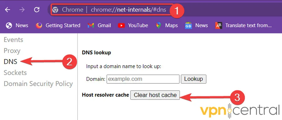 Borrando caché DNS en Chrome
