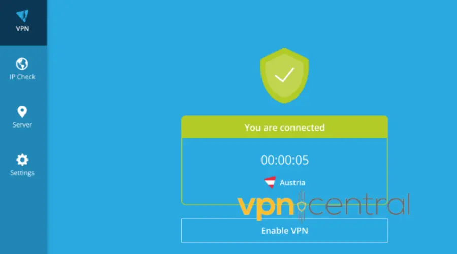 hide me user interface