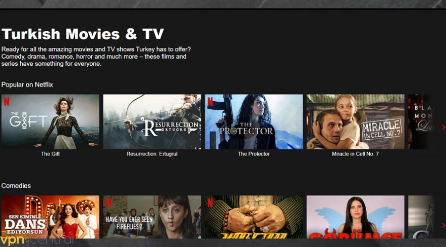 netflix turkey homepage