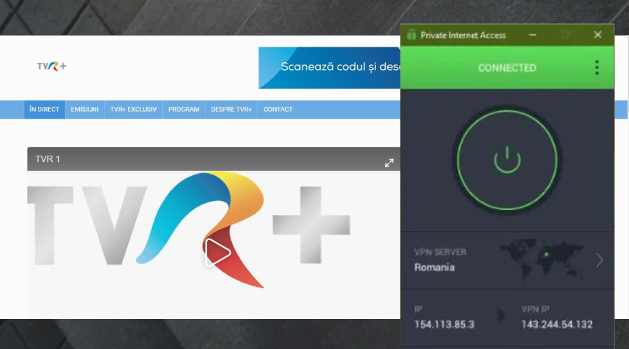 romanian tv working with pia connected