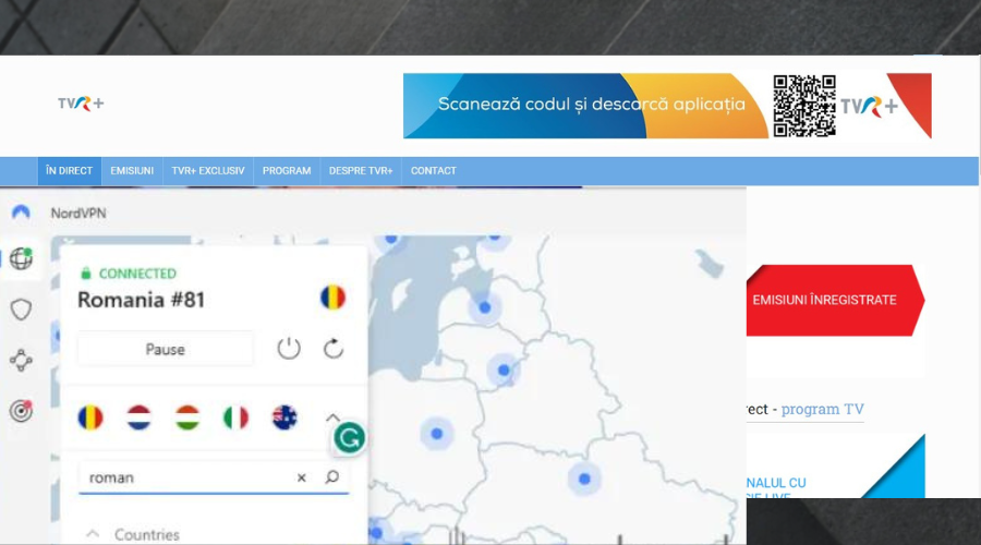 romanian tv unlocked with nordvpn
