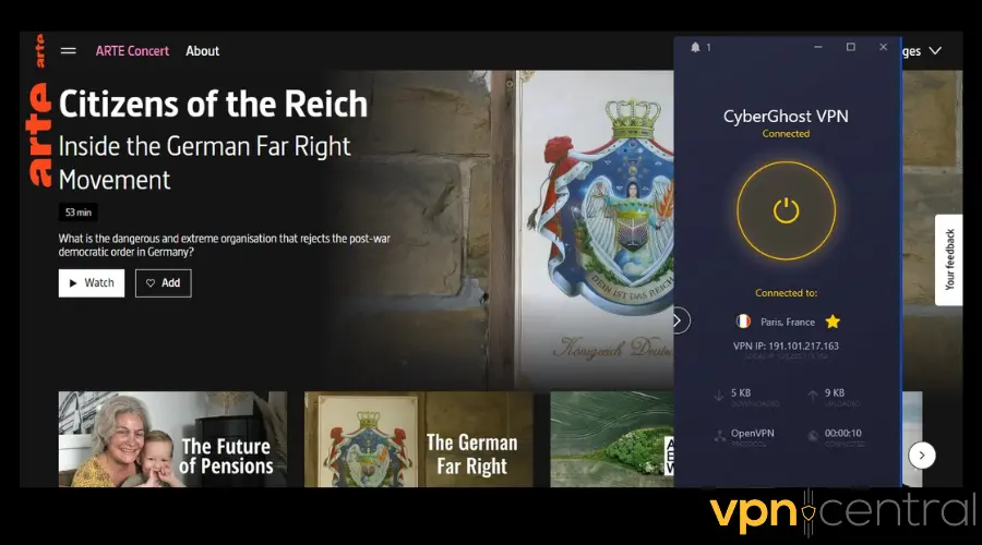 cyberghost unlocking french tv