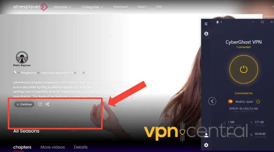 atres player working with vpn