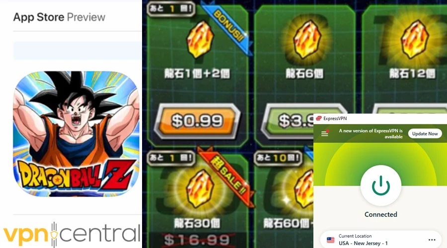 Dragon Ball Dokkan Battle App Store with VPN