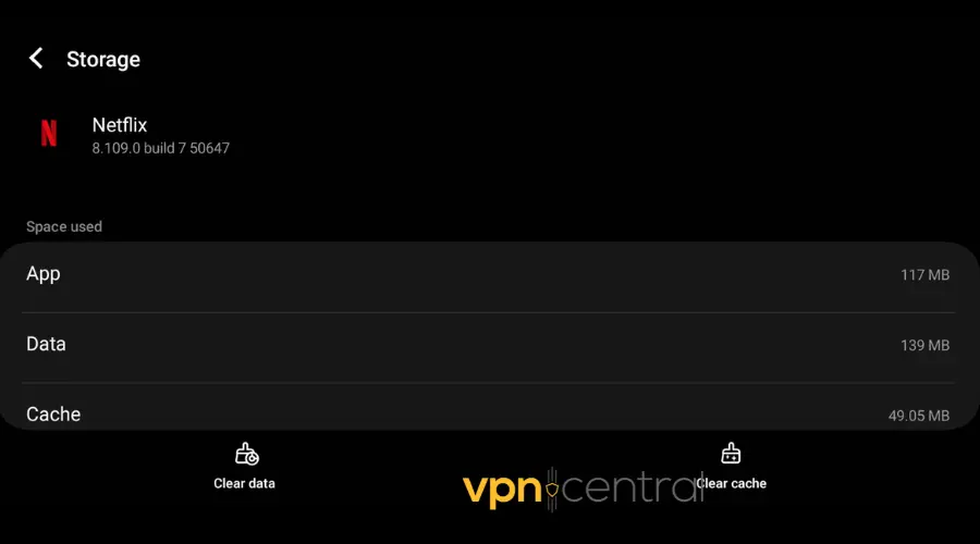 clear cache netflix android