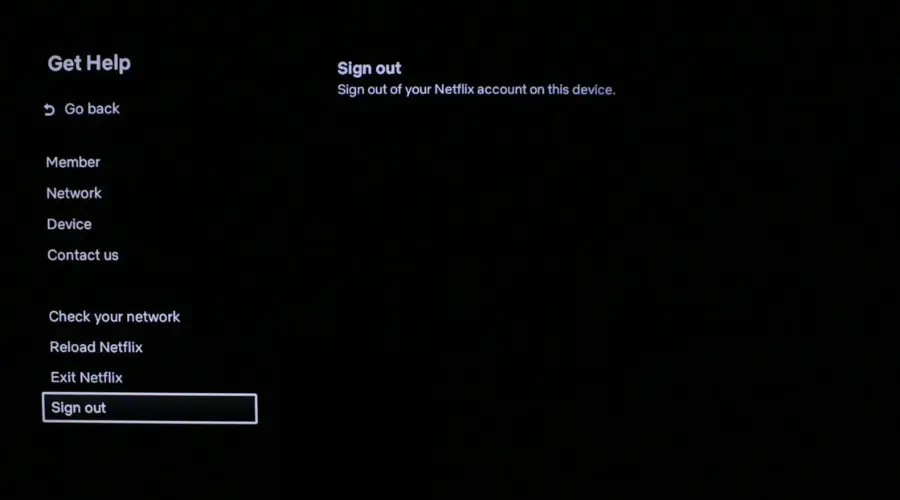 netflix sign out