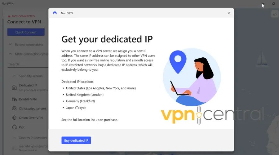 nordvpn dedicated ip