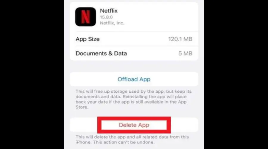 uninstall netflix on iphone