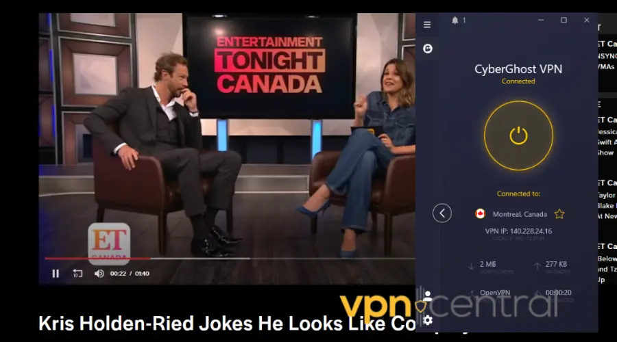 cyberghost working on canadian tv