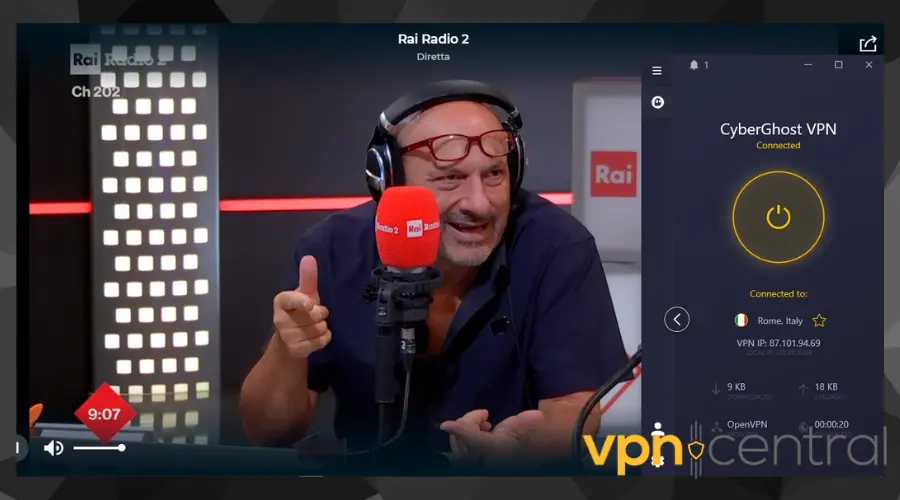 watch italian tv with cyberghost