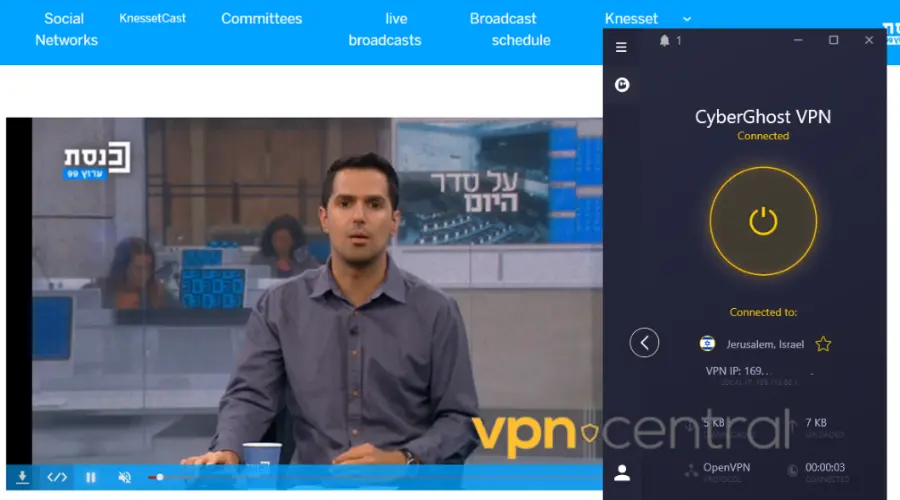 CyberGhost unblocks Israeli TV