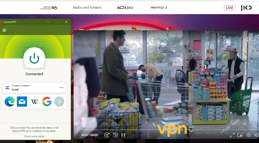 Israeli TV now working