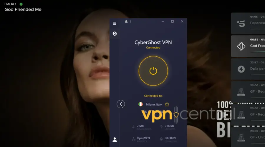 CyberGhost unblocks Italian TV