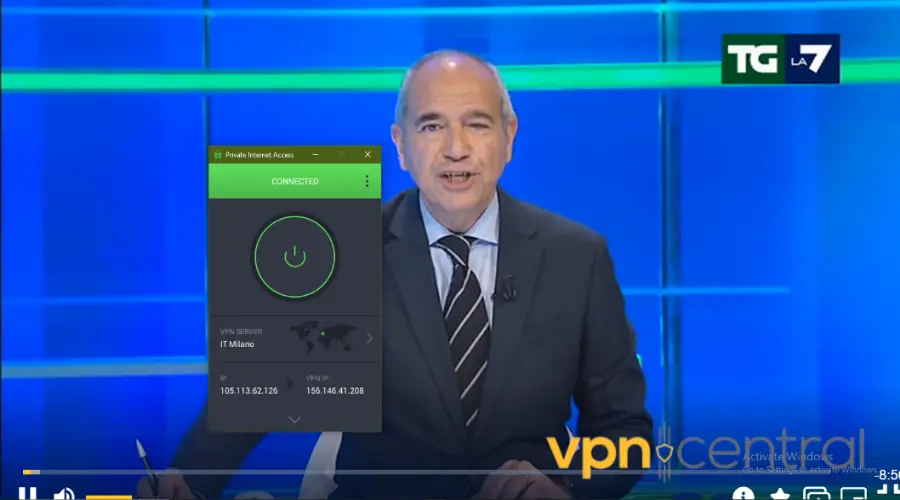 PIA unblocks Italian TV