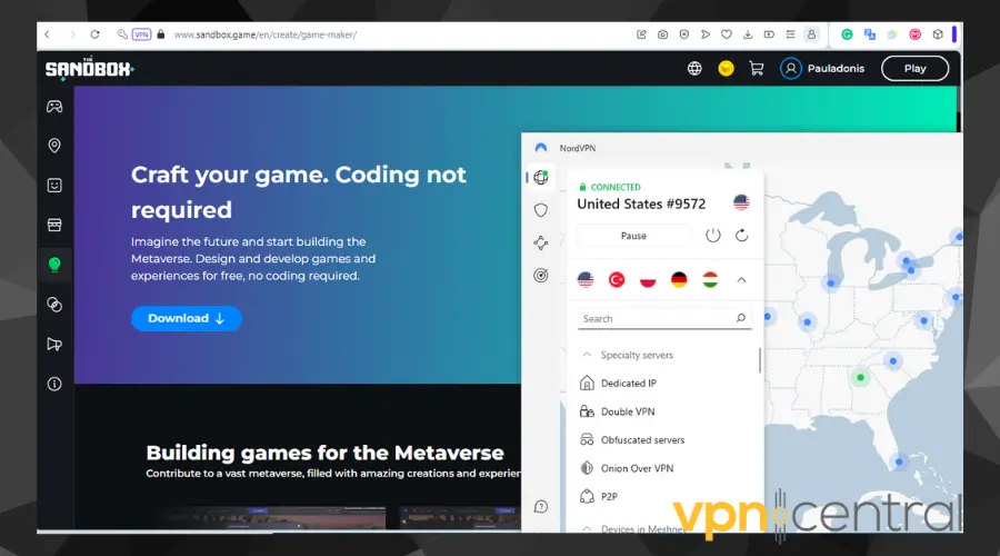 nordvpn working with sandbox games