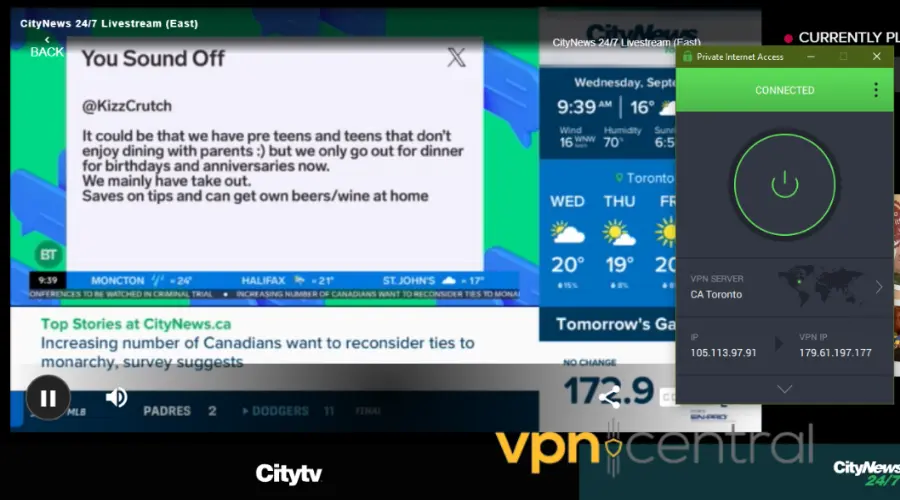 citynews working with pia connected to toronto server